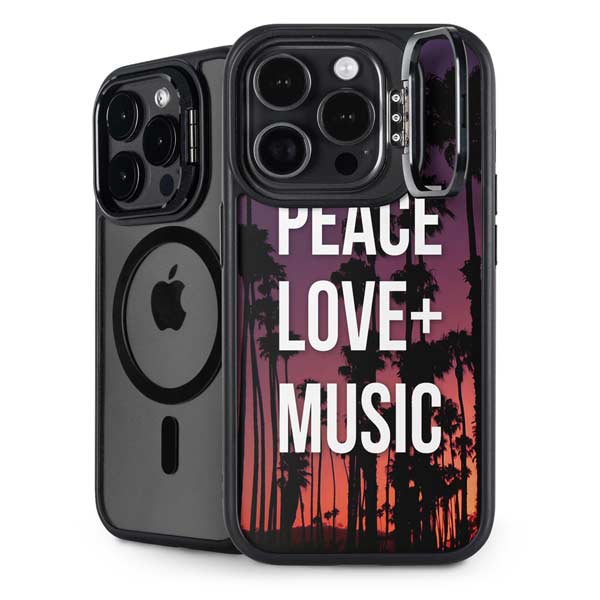Peace Love And Music iPhone 14 Pro Kickstand Case