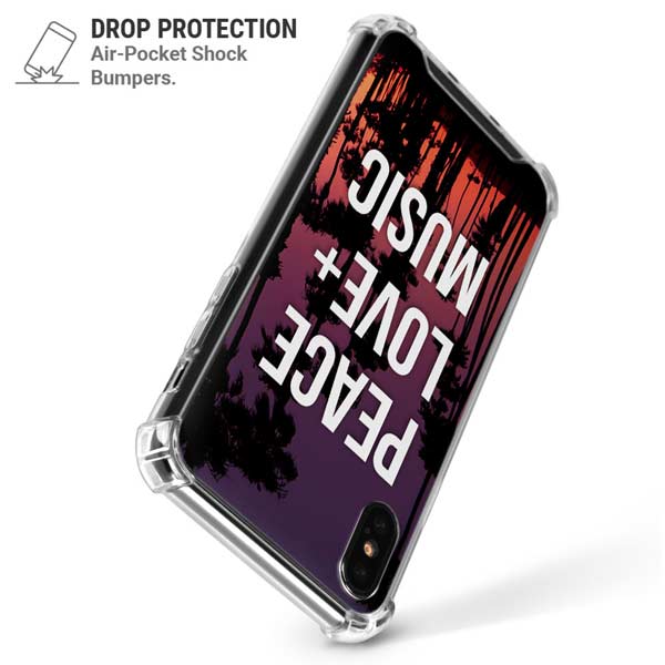 Peace Love And Music iPhone X/XS Clear Case