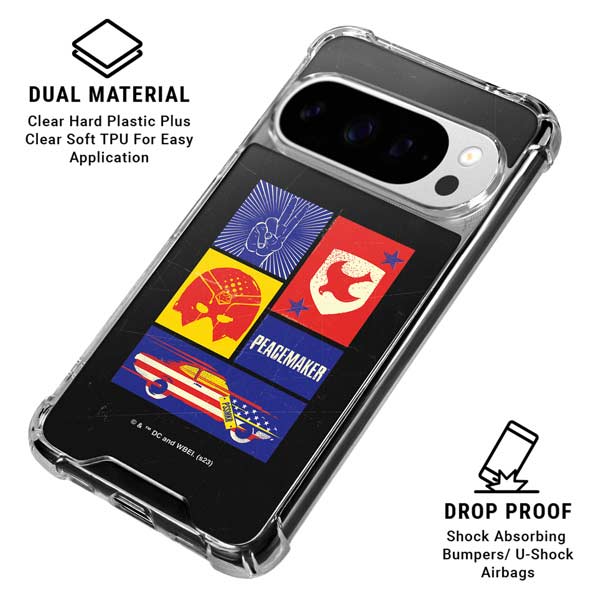 DC Comics Peacemaker Collage Google Pixel 10 Pro Clear Case