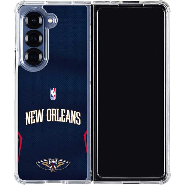NBA New Orleans Pelicans Jersey Galaxy Z Fold7 Clear Case