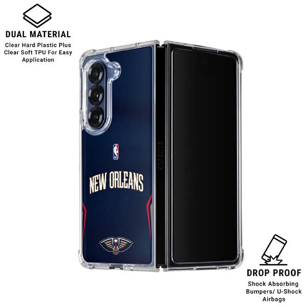 NBA New Orleans Pelicans Jersey Galaxy Z Fold7 Clear Case