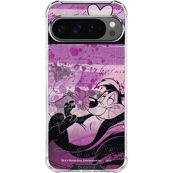 Looney Tunes Pepe Le Pew Purple Romance Google Pixel 10 Pro Clear Case