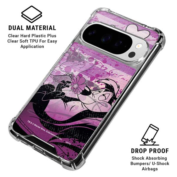 Looney Tunes Pepe Le Pew Purple Romance Google Pixel 10 Pro Clear Case