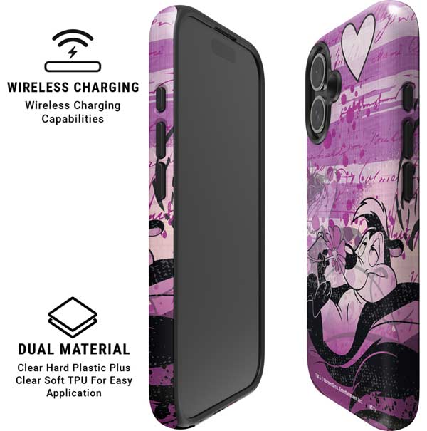 Looney Tunes Pepe Le Pew Purple Romance iPhone 17 Magsafe Impact Case