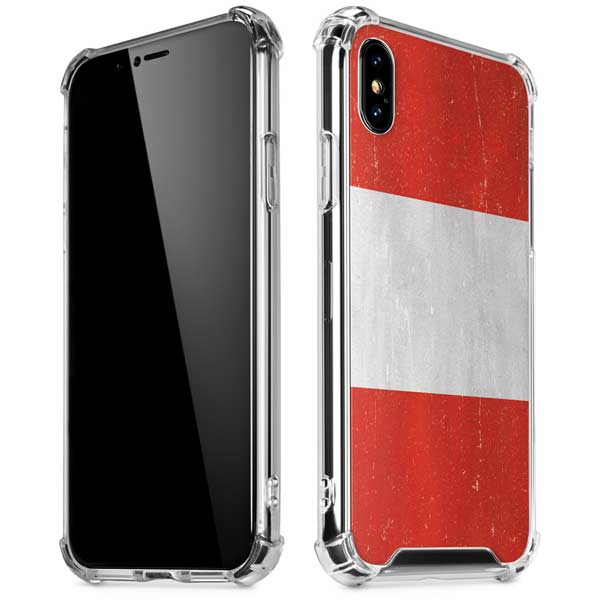 Peru Flag Distressed iPhone X/XS Clear Case