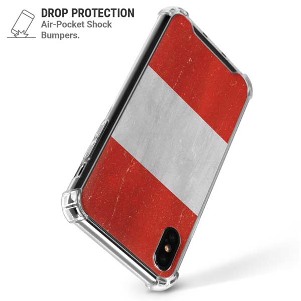 Peru Flag Distressed iPhone X/XS Clear Case