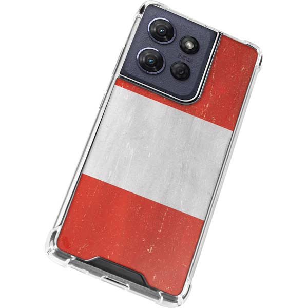 Peru Flag Distressed Moto G Power 5G (2025) Clear Case