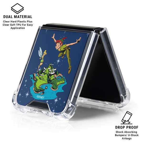 Disney Peter Pan and Tinker Bell in Neverland Galaxy Z Flip7 Clear Case