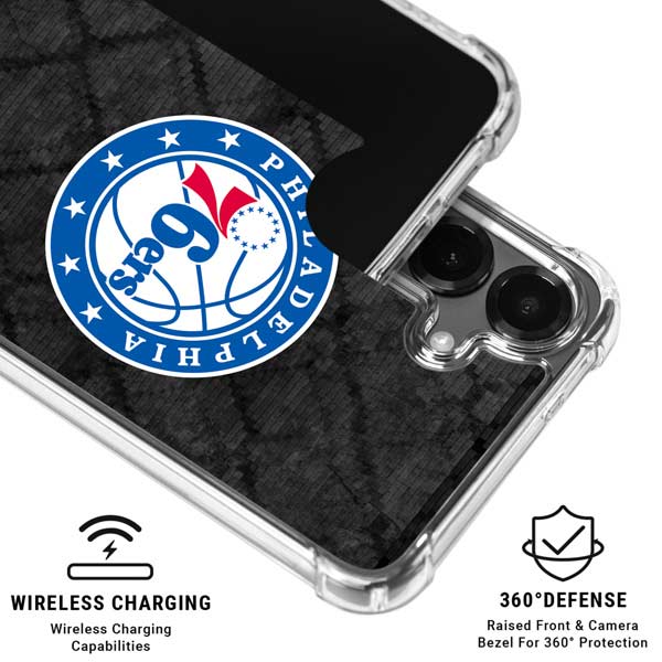NBA Philadelphia 76ers Black Rust Galaxy S26 Clear Case
