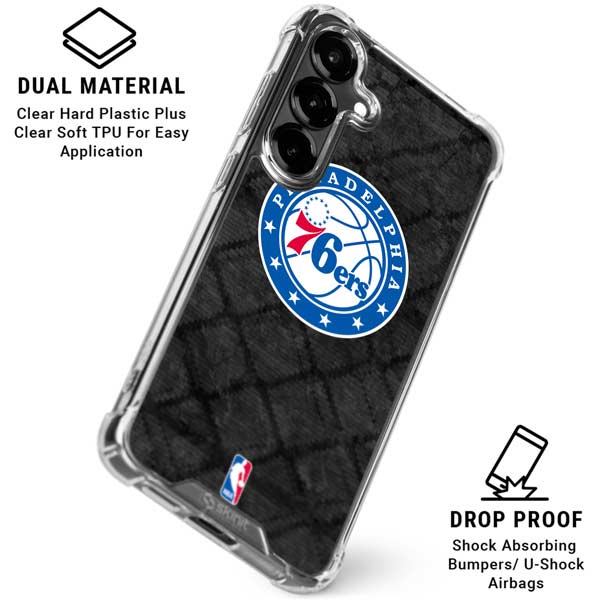 NBA Philadelphia 76ers Black Rust Galaxy S26 Clear Case