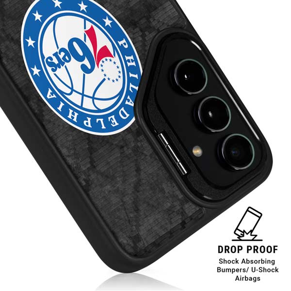 NBA Philadelphia 76ers Black Rust Galaxy S26 Plus Kickstand Case