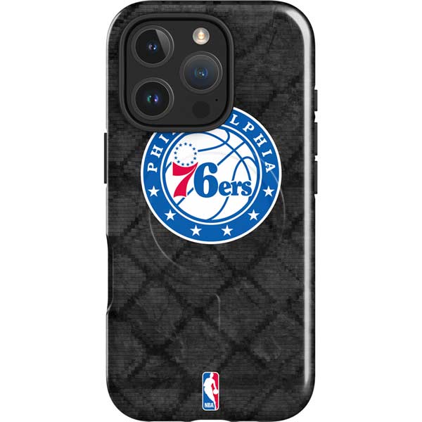 NBA Philadelphia 76ers Black Rust iPhone 16 Pro Magsafe Impact Case