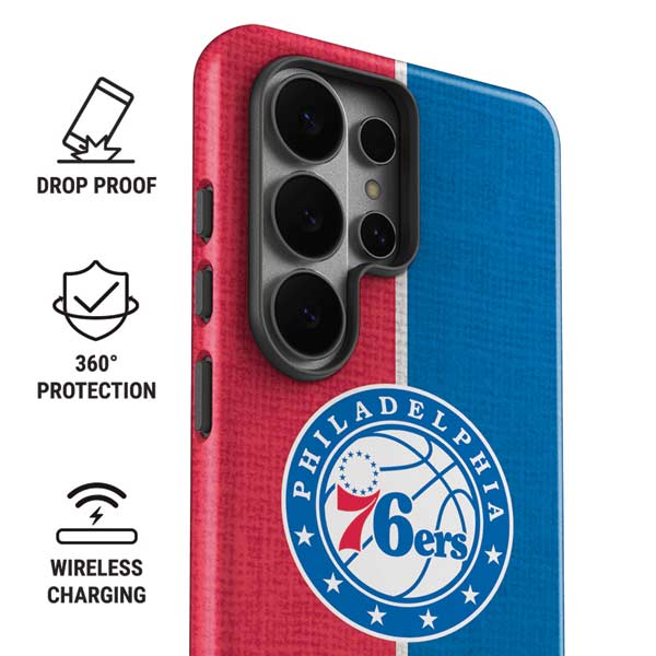 NBA Philadelphia 76ers Canvas Split Galaxy S26 Ultra Impact Case