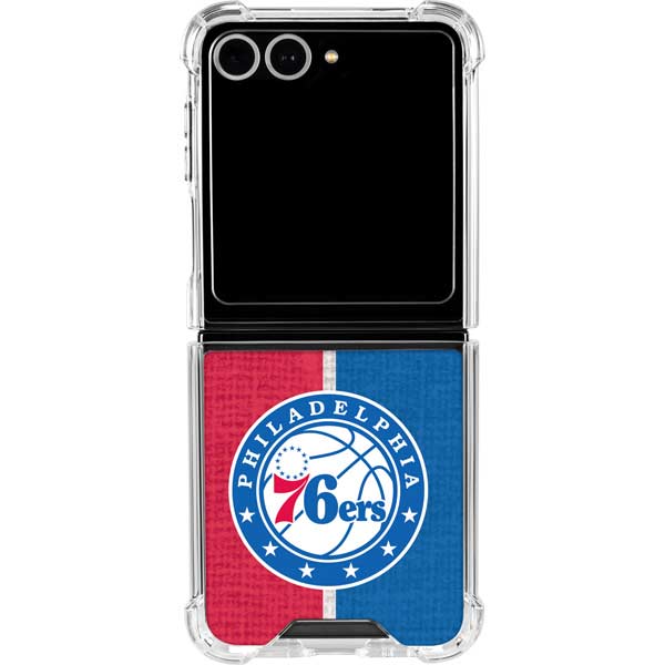 NBA Philadelphia 76ers Canvas Split Galaxy Z Flip7 Clear Case