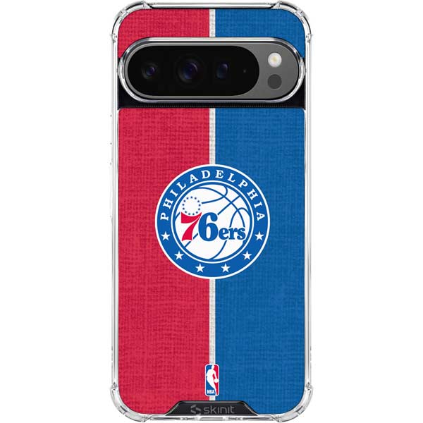 NBA Philadelphia 76ers Canvas Split Google Pixel 10 Pro XL Clear Case
