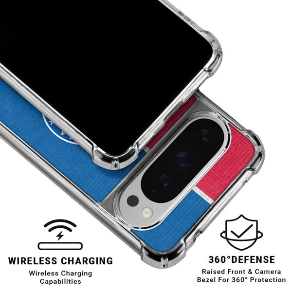NBA Philadelphia 76ers Canvas Split Google Pixel 10 Pro XL Clear Case