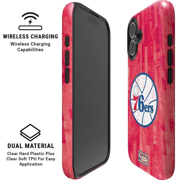 NBA Philadelphia 76ers Hardwood Classics iPhone 16 Magsafe Impact Case