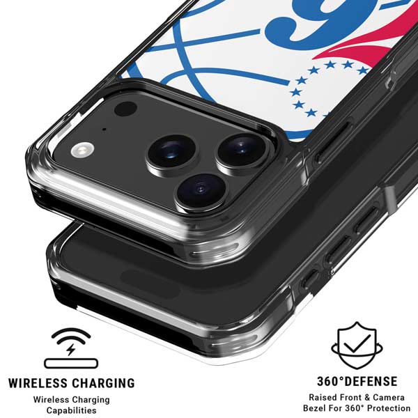 NBA Philadelphia 76ers Large Logo iPhone 17 Pro Clear Case