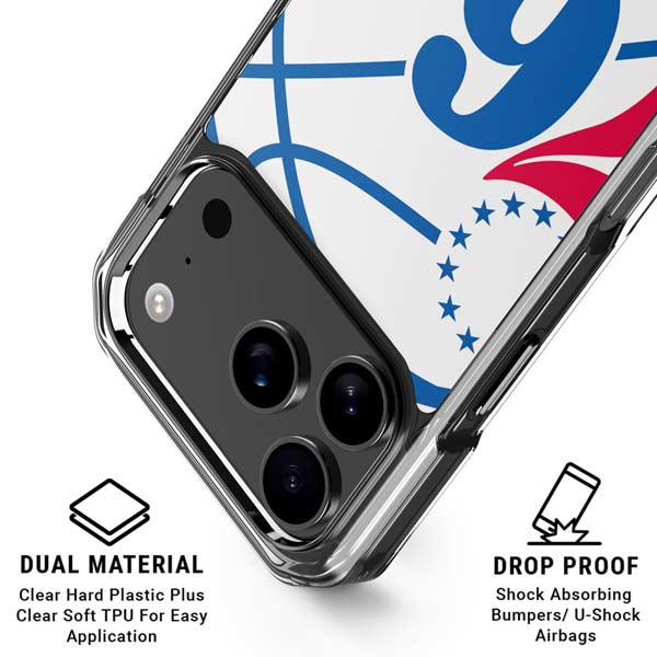 NBA Philadelphia 76ers Large Logo iPhone 17 Pro Clear Case