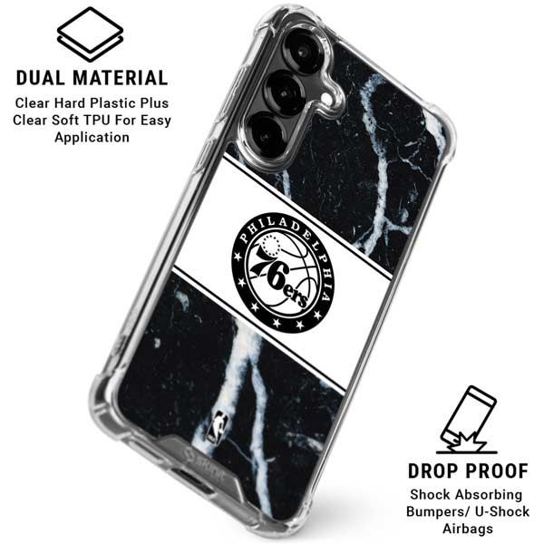 NBA Philadelphia 76ers Marble Galaxy S26 Clear Case
