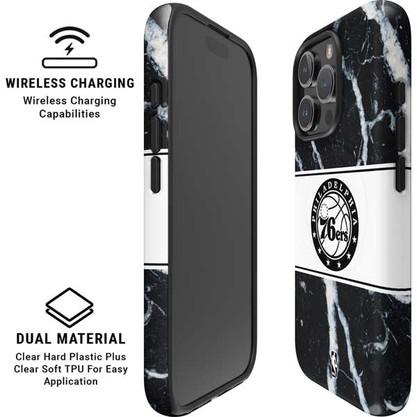 NBA Philadelphia 76ers Marble iPhone 16 Pro Magsafe Impact Case
