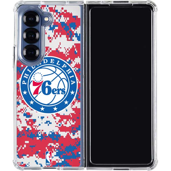 NBA Philadelphia 76ers Red Digi Camo Galaxy Z Fold7 Clear Case