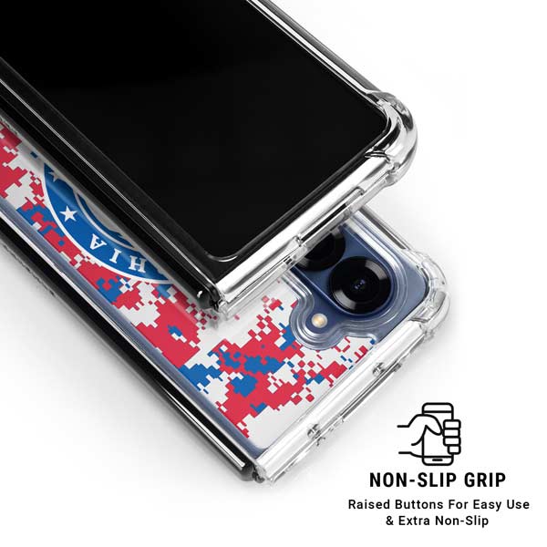 NBA Philadelphia 76ers Red Digi Camo Galaxy Z Fold7 Clear Case