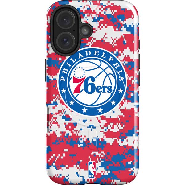 NBA Philadelphia 76ers Red Digi Camo iPhone 16 Magsafe Impact Case