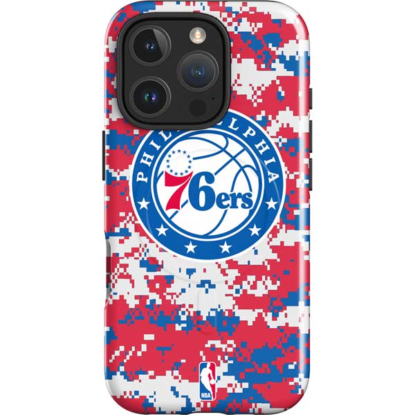 NBA Philadelphia 76ers Red Digi Camo iPhone 16 Pro Magsafe Impact Case
