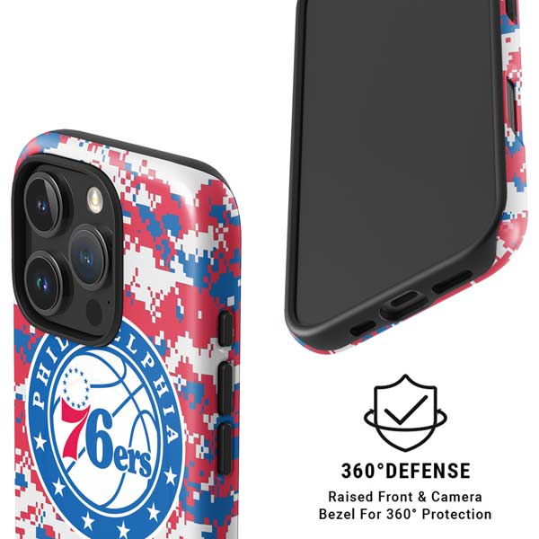 NBA Philadelphia 76ers Red Digi Camo iPhone 16 Pro Magsafe Impact Case