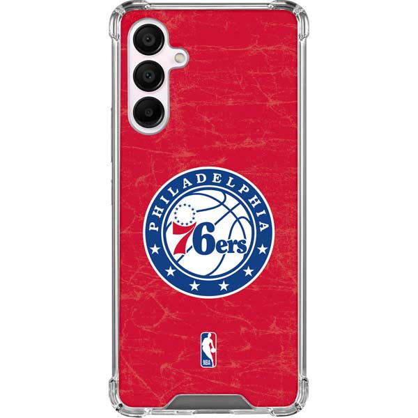 NBA Philadelphia 76ers Distressed Galaxy A16 5G Clear Case