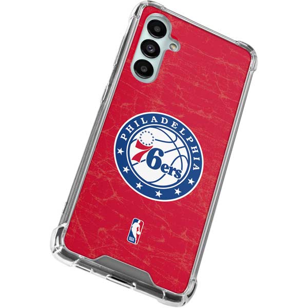 NBA Philadelphia 76ers Distressed Galaxy A16 5G Clear Case
