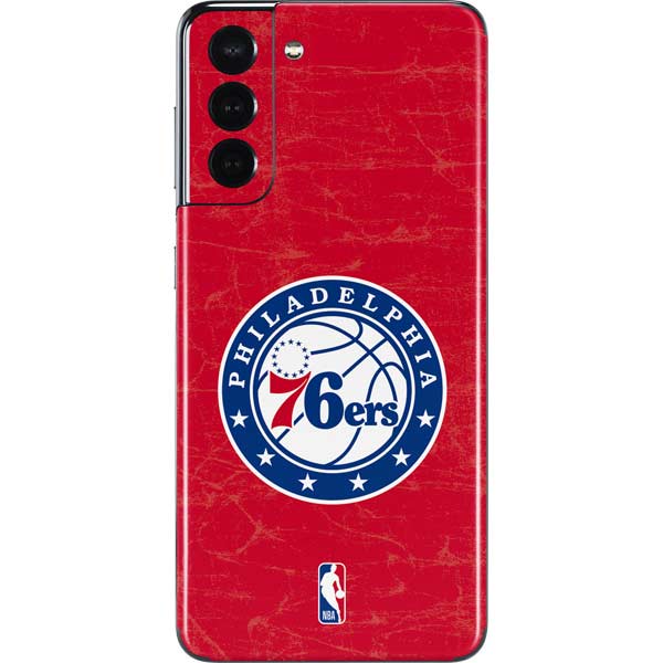 NBA Philadelphia 76ers Distressed Galaxy S21 5G Skin