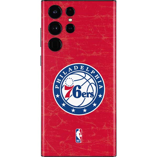 NBA Philadelphia 76ers Distressed Galaxy S22 Ultra Skin