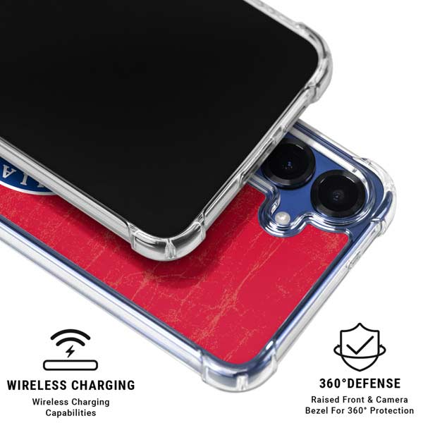 NBA Philadelphia 76ers Distressed Galaxy S25 Plus Clear Case