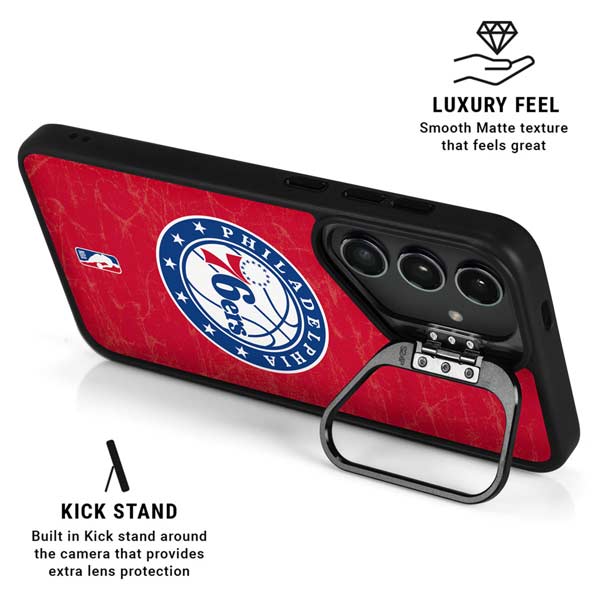 NBA Philadelphia 76ers Distressed Galaxy S25 Plus Kickstand Case