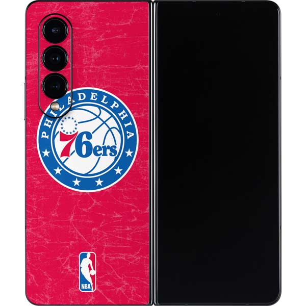 NBA Philadelphia 76ers Distressed Galaxy Z Fold4 5G Skin