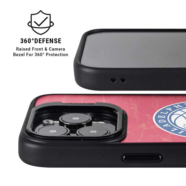 NBA Philadelphia 76ers Distressed iPhone 14 Pro Kickstand Case