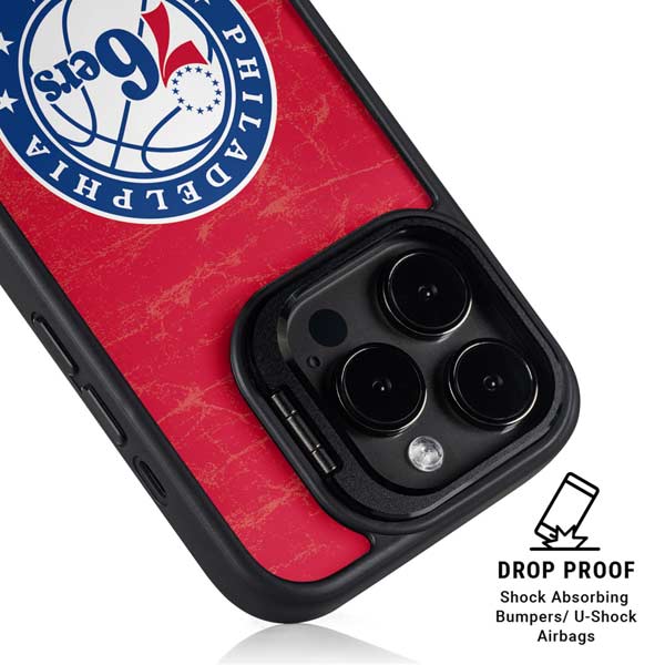 NBA Philadelphia 76ers Distressed iPhone 14 Pro Kickstand Case