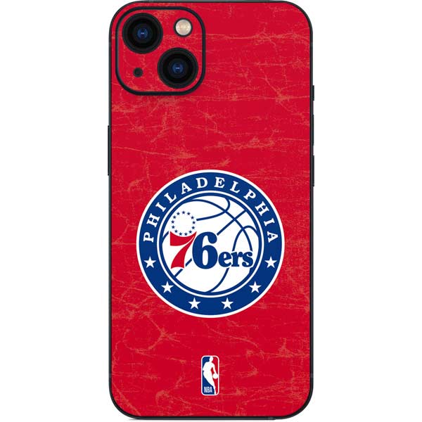 NBA Philadelphia 76ers Distressed iPhone 15 Plus Skin