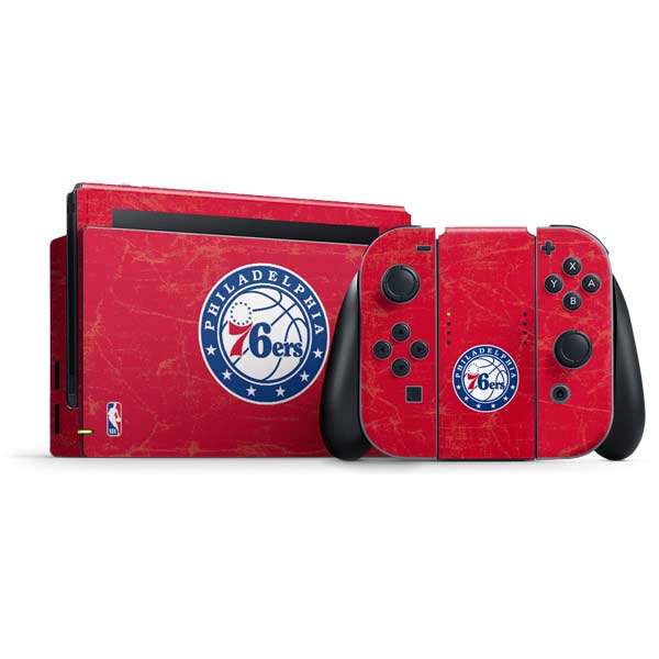 NBA Philadelphia 76ers Distressed Nintendo Skins