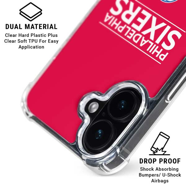 NBA Philadelphia 76ers Standard - Red iPhone 17 Clear Case