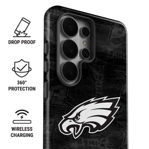 NFL Philadelphia Eagles Black & White Galaxy S26 Ultra Impact Case