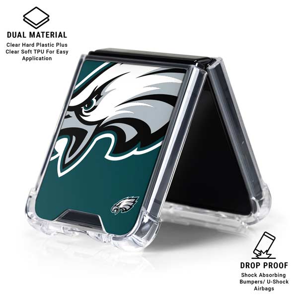 NFL Philadelphia Eagles Large Logo Galaxy Z Flip7 Clear Case