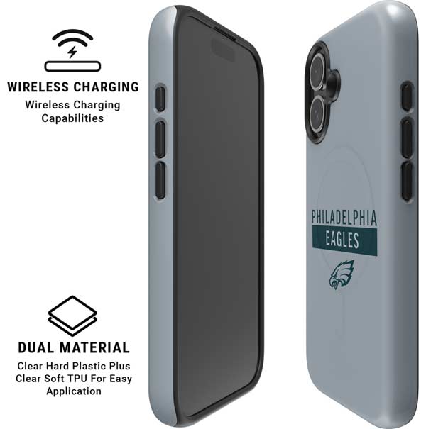 NFL Philadelphia Eagles Silver Performance Series iPhone 16 Magsafe Impact Case