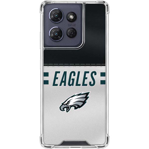 NFL Philadelphia Eagles White Striped Moto G Play 5G (2025) Clear Case