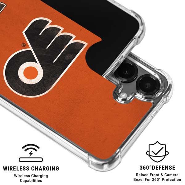 NHL Philadelphia Flyers Distressed Galaxy S26 Plus Clear Case