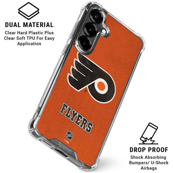 NHL Philadelphia Flyers Distressed Galaxy S26 Plus Clear Case