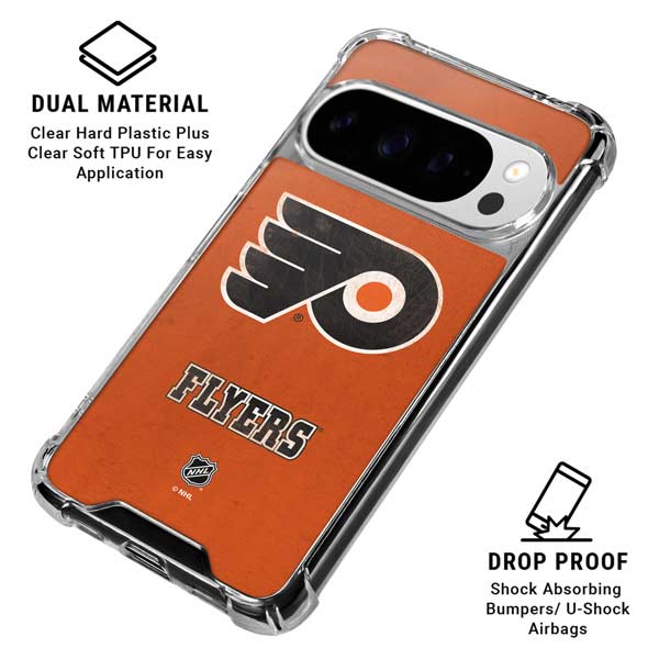 NHL Philadelphia Flyers Distressed Google Pixel 10 Pro Clear Case