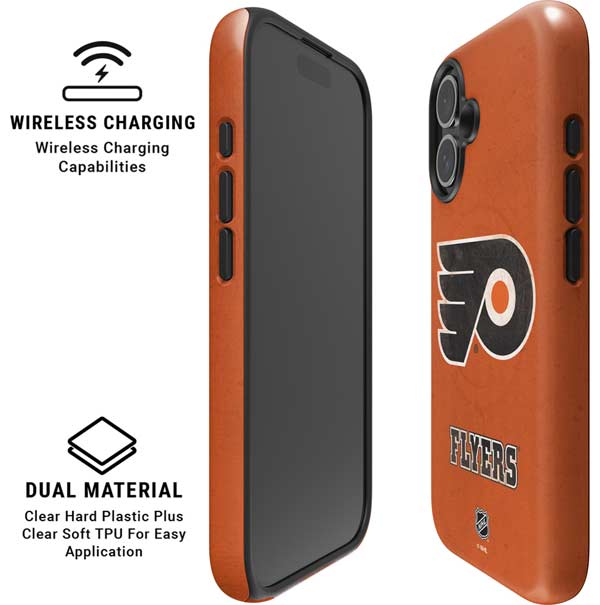NHL Philadelphia Flyers Distressed iPhone 16 Magsafe Impact Case
